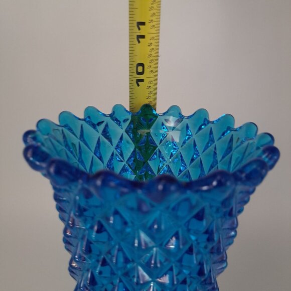 Westmoreland Sawtooth Bermuda Blue Celery Vase - Picture 4 of 7